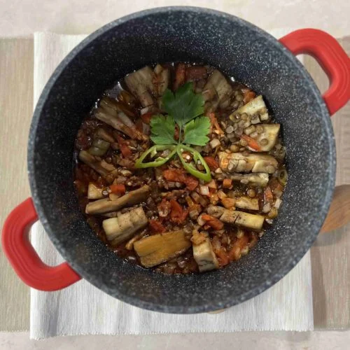 Mualle: Ragù turco di melanzane e lenticchie